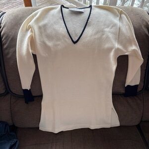 Vintage  John Patrick Sweater Womens Medium Knit Rayon/polymid Blend V Neck USA